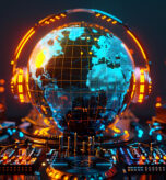 3d-realistic-globe-with-musical-elements